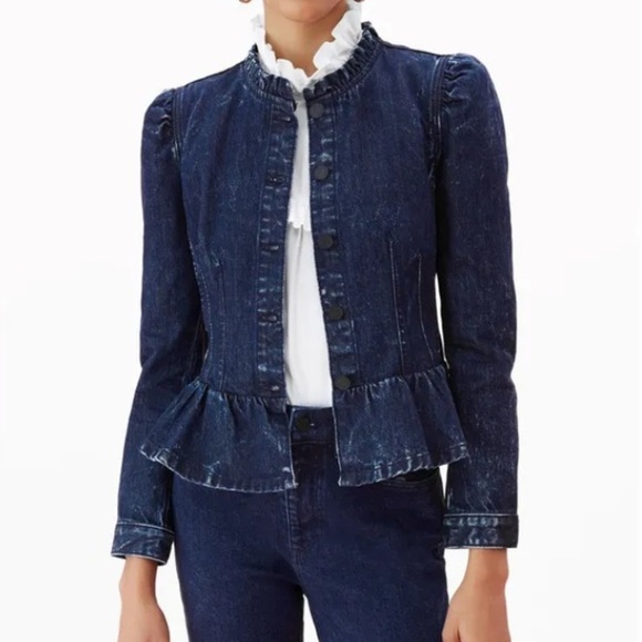 Rebecca Taylor Jackets & Blazers - Rebecca Taylor- Victorian Peplum Denim  Button down Jacket